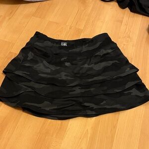 Athleta Girl Black Camo Tennis Skort